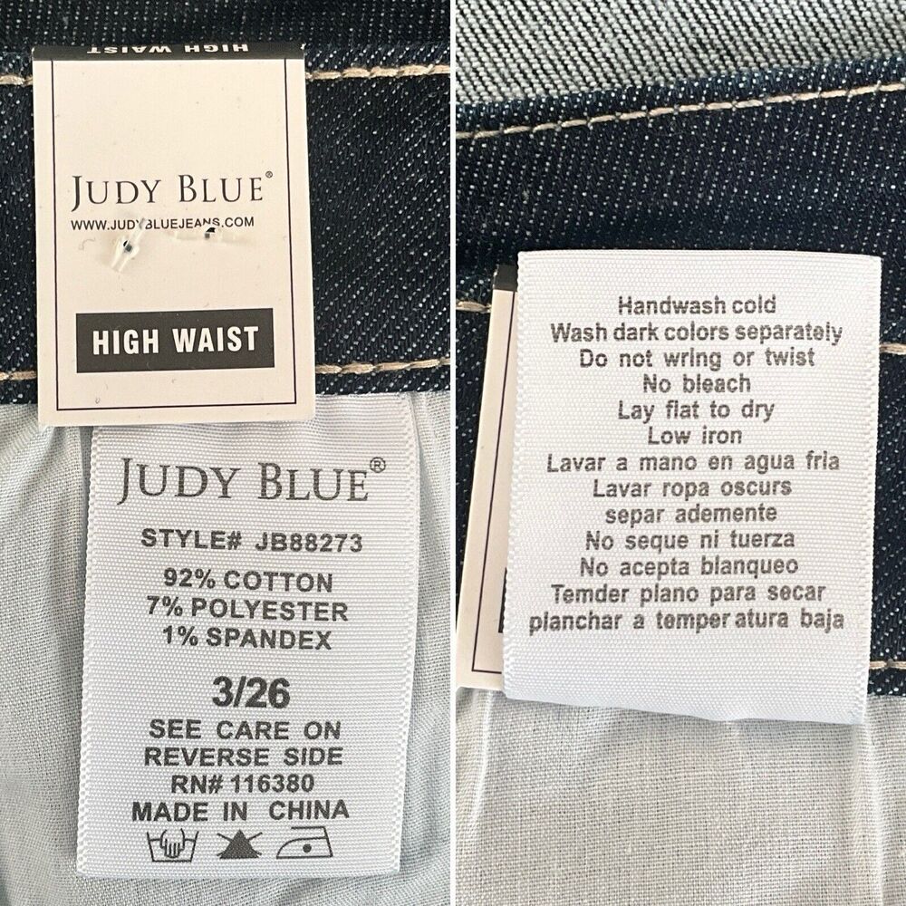 Judy Blue Rinse Wash Mom Jeans Dark Blue High-Rise 26 - Picture 12 of 14
